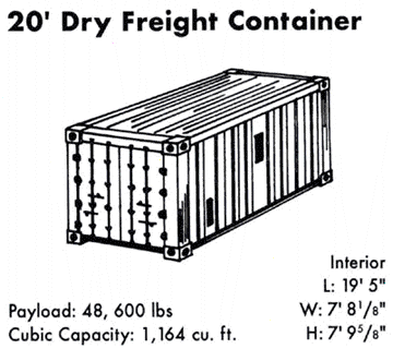 20 ft. Dry Freight & Cargo Shipping Container